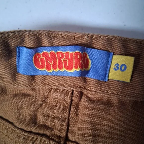 Empyre Double Knee Pants Size 30x27 Brown Canvas Work Streetwear READ - Picture 3 of 16